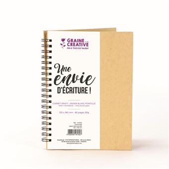 Carnet Kraft Spirales Papier blanc et pois 130 x 180 cm