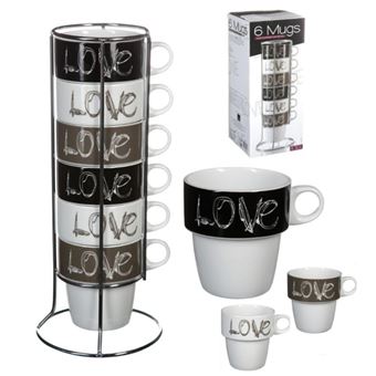 Lot De 6 Tasses à Café + Sous-tasses En Céramique Vintage (neuf, Défauts Mineurs)
