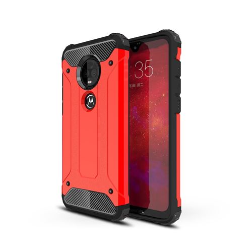 Coque en TPU armure de protection hybride rouge pour votre Motorola Moto G7