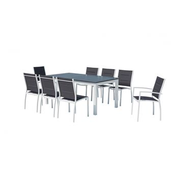 Salon De Jardin Extensible En Aluminium 8 Assises En Textilène ... Salon De Jardin Extensible En Aluminium 8 Assises En Textilène ...