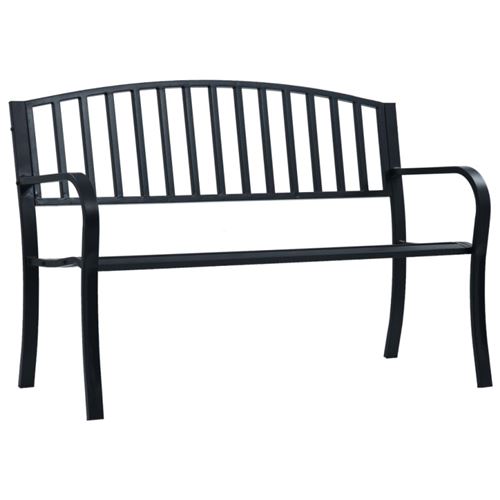 vidaXL - Banc de jardin - Acier - Noir - 125 cm - Image 3