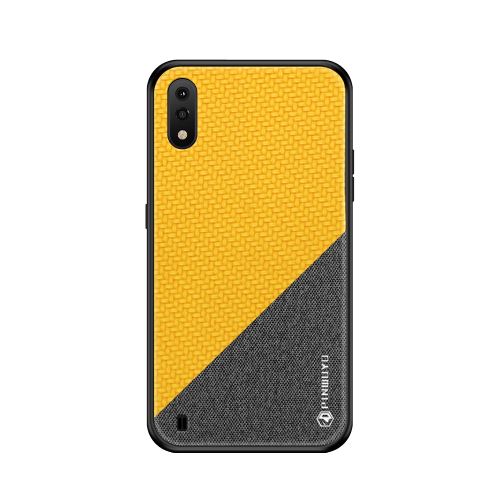 Coque en TPU + PU jaune pour votre Samsung Galaxy A01