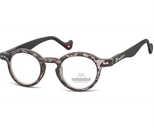 Montana lunettes de lecture tortue ronde ronde gris force +2,50 (BOX69)