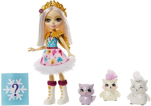 Coffret Famille avec mini-poupée Odele Hibou, 3 figurines animales et accessoires surprises