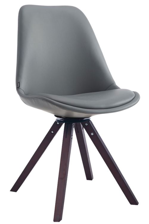 Chaise Calais pivotante pieds carrés en bois de hêtre Noyer - Couleur Gris