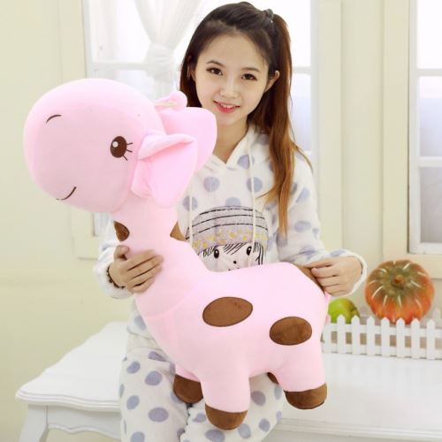 Peluche douce cerf sika 18 cm rose