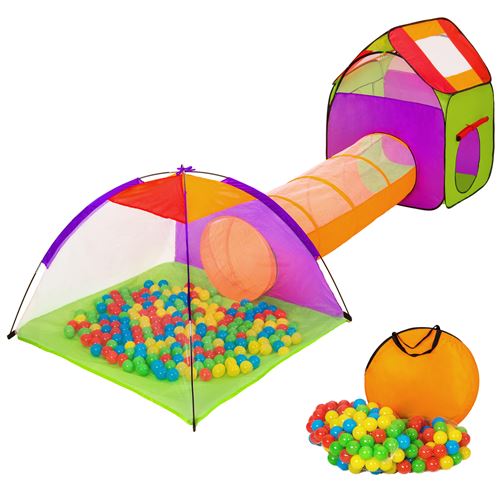 TecTake Tente enfant, Tente Igloo et Tunnel, 200 Balles et Sac - multicolore