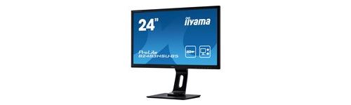 iiyama ProLite B2483HSU-B5 - Écran LED - 24 - 1920 x 1080 Full HD (1080p) @ 60 Hz - TN - 250 cd/m² - 1000:1 - 1 ms - HDMI, VGA, DisplayPort - haut-parleurs - noir mat