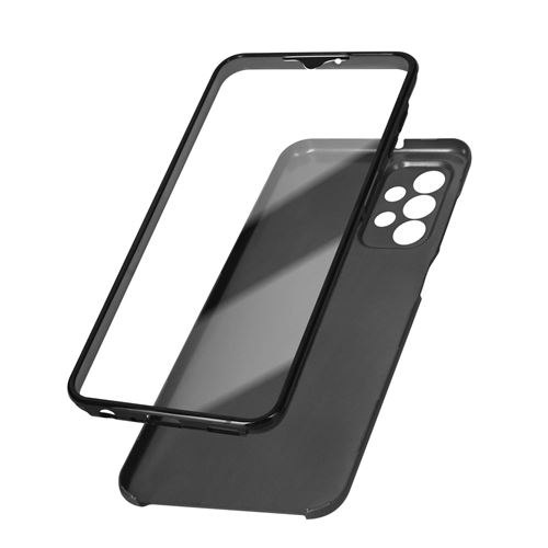 Coque pour Samsung Galaxy A23 Intégrale Arrière Rigide Transparent et Avant Souple Avizar noir