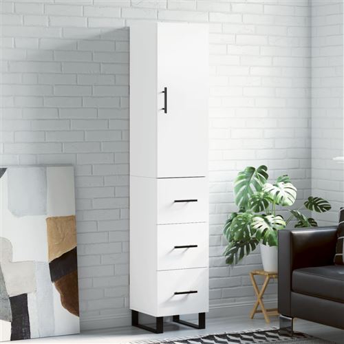 Non Communiqué Blanc Vidaxl Hoge Kast 34,5X34x180 Cm Bewerkt Hout Wit3198873