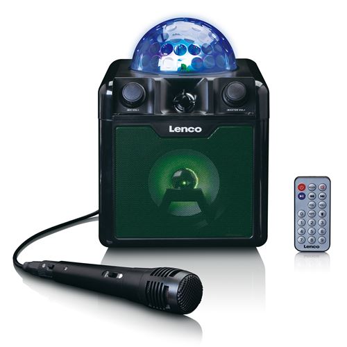 Set karaoké Bluetooth avec boule disco Lenco BTC-055BK Noir