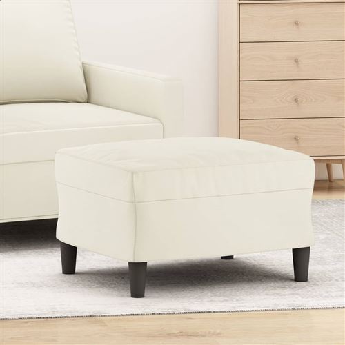 Vidaxl Repose-Pied Crème 60X50x41 Cm Velours - Image 3