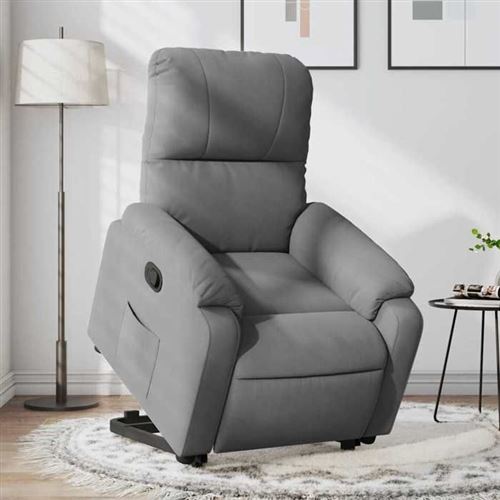 Non Communiqué Gris Vidaxl Fauteuil De Relaxation Inclinable Tissu Microfibre Foncé