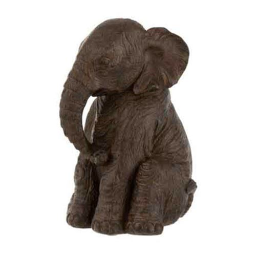 Non Communiqué Marron Statuette Déco Éléphant Assis 23Cm