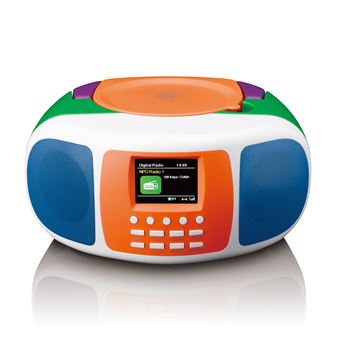 Radio portable DAB+/FM avec Bluetooth®, lecteur CD et grand écran couleur LCD Lenco SCD-861KIDS Noir-Gris - 1