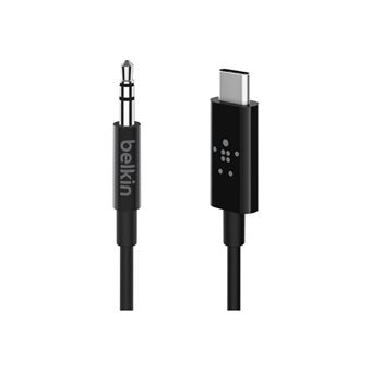 Belkin RockStar - Câble audio - 24 pin USB-C mâle pour mini-phone stereo 3.5 mm mâle - 1.83 m - blanc