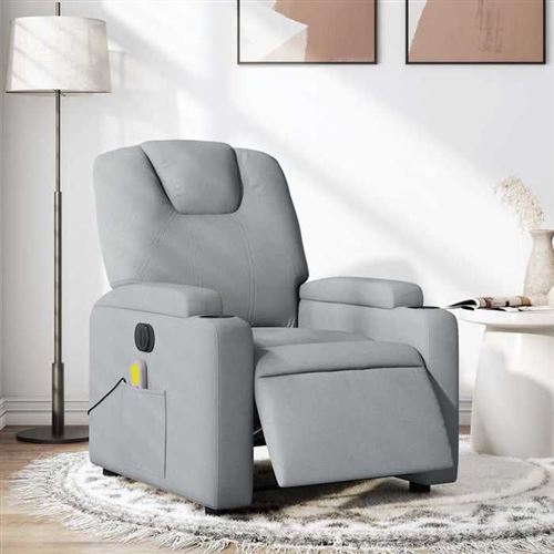 VIDAXL - Fauteuil de massage inclinable électrique - Gris clair - Image 2