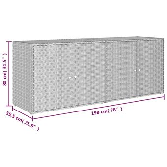 Armoire de rangement jardin Coffre de rangement Noir 100x55,5x80