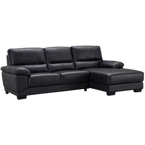 Canape dangle droit - Cuir et simili noir - NEWTON
