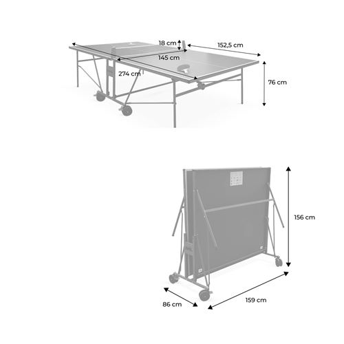 Table de tennis de table Sweeek Housse en PVC pour table de Ping-Pong  Indoor et Outdoor