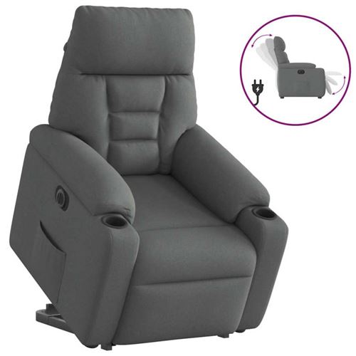 Non Communiqué Gris Foncé Fauteuil Inclinable Électrique Tissu