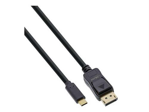 InLine - Câble DisplayPort - USB-C (M) pour DisplayPort (M) - USB 3.1 / Thunderbolt 3 / DisplayPort 1.2 - 2 m - support 4K - noir