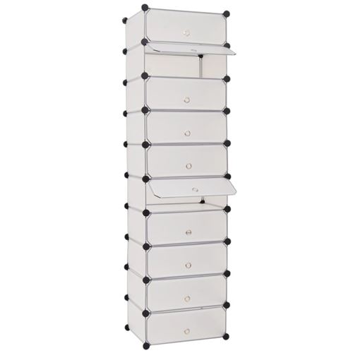 vidaXL Armoire à chaussures avec 10 compartiments Blanc