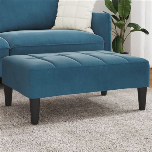 Vidaxl Bleu Repose-Pied 77X55x31 Cm Velours - Image 3