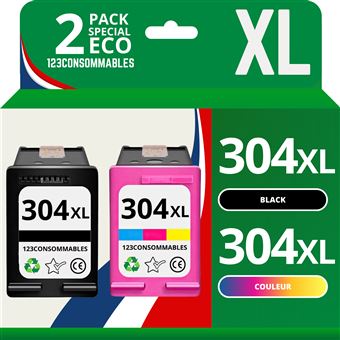 123CONSOMMABLES - 304XL - Cartouche Encre Compatible avec HP 304 304XL Noir et Couleur pour Envy 5030 5032 5020 5010 Deskjet 3760 2630 3750 2620 2622 3720 3762 3730 3733 - 1