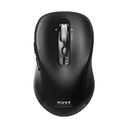 PORT Connect - Souris - expert, rechargeable - optique - 6 boutons - sans fil - 2.4 GHz, Bluetooth - récepteurs sans fil USB / USB-C
