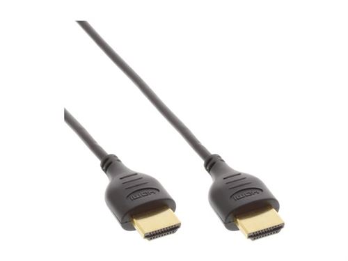 InLine Super Slim High Speed HDMI Cable with Ethernet - Câble HDMI avec Ethernet - HDMI mâle pour HDMI mâle - 1.8 m - triple blindage - noir - support 4K