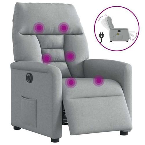 Non Communiqué Gris Vidaxl Fauteuil De Massage Inclinable Électrique Clair Tissu 3303022