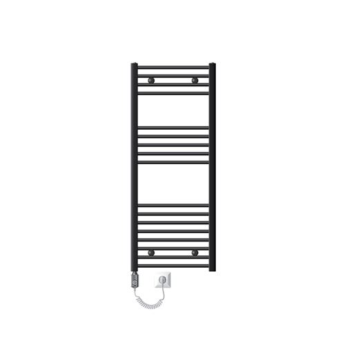 Non Communiqué Anthrazit Ecd Germany Radiateur De Salle De Bain Electrique, Anthracite, Elément Chauffant 1200W Chrome, 500X1200mm, Forme Courbé Avec Raccord Latéral, Sèche-Serviettes Design Sahara, Avec Kit De Montage Mural - Image 1