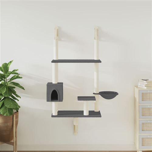 VIDAXL - Arbre à chat mural - 153 cm - Gris foncé - Image 3