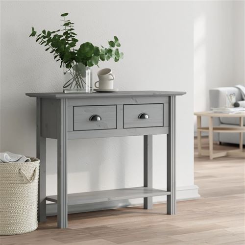 vidaXL Table console BODO gris 91x35x74 cm bois de pin massif