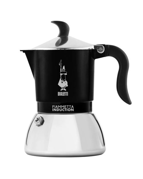 Non Communiqué Noir Bialetti Fiammetta Induction Cafetière À Moka 0,18 L Acier Inoxydable