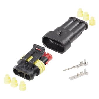 Lot De 20 Connecteurs Électriques 3 Broches 6,3 Mm Mâle Femelle - Kit Pour Moto, Voiture Et Véhicules