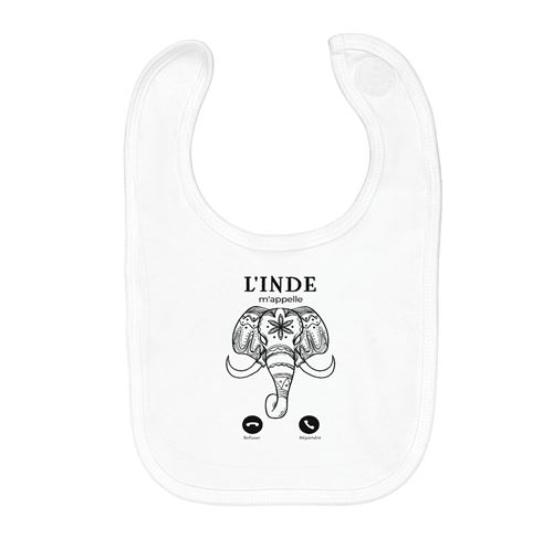 Fabulous Bavoir Coton Bio L'Inde M'Appelle Eléphant Sacré