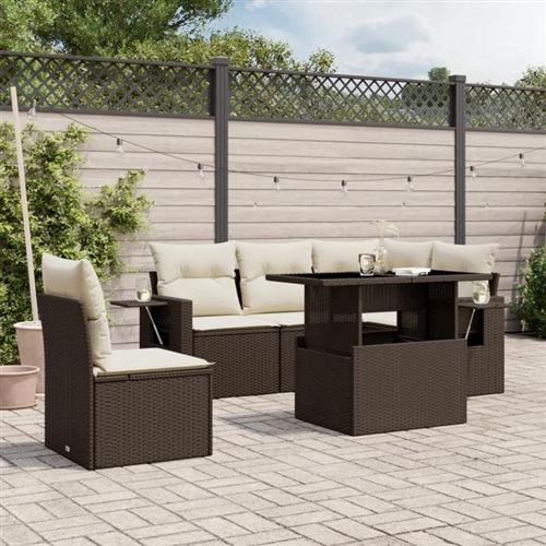 VidaXL - Ensemble de canapés de jardin rotin synthétique, One Size, Marron