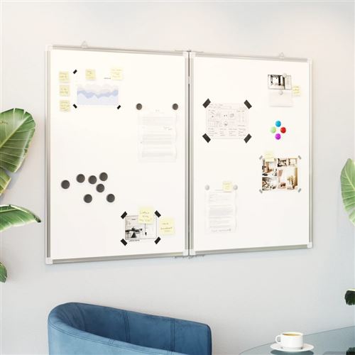 Tableau blanc magnétique pliable 120x100x1,7 cm aluminium - Vidaxl