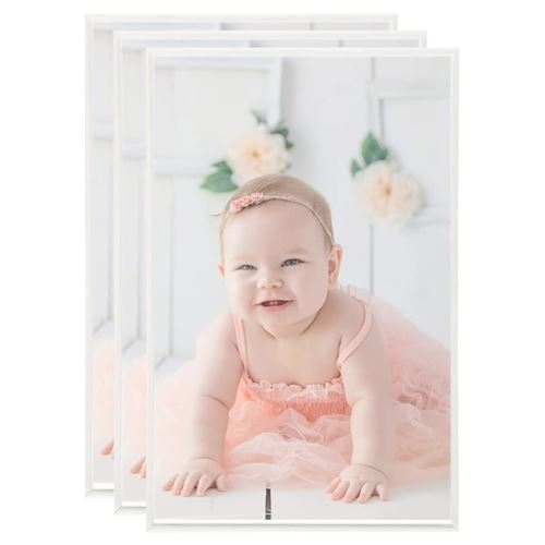 vidaXL Collage de cadres photo 3 pcs de mur table Argenté 10x15 cm MDF