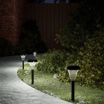 vidaXL Lampes solaires d'allées et piquets de sol 12 pcs blanc, éclairage solaire d'allée, lampe solaire de jardin, 4008192 - 1