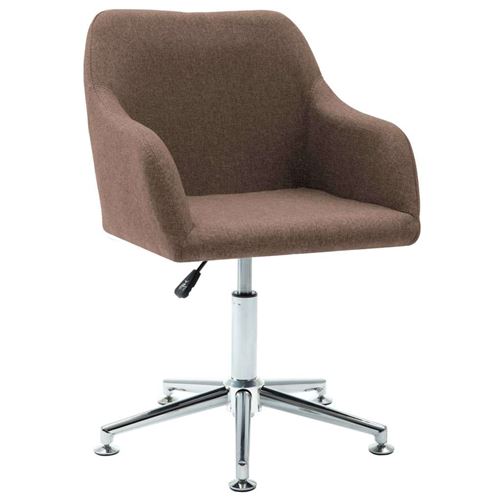 vidaXL Chaise pivotante de salle à manger Marron Tissu
