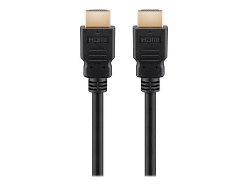goobay - Ultra High Speed - câble HDMI avec Ethernet - HDMI mâle pour HDMI mâle - 50 cm - blindé - noir - rond, support 8K