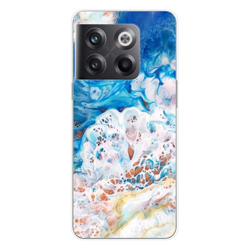 Coque en silicone imprimée compatible OnePlus 10T 5G Marbre océan