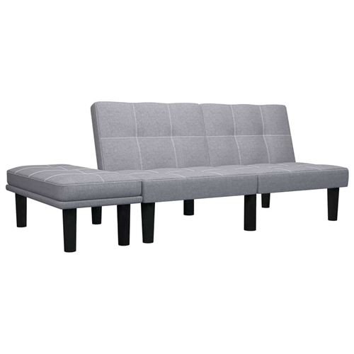 vidaXL Canapé à 2 places Gris clair Tissu