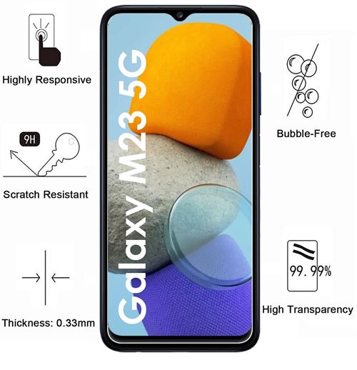 Verre Trempé pour Samsung Galaxy M23 5G [Pack 2] Film Vitre Protection  Ecran Phonillico® - Protection d'écran pour smartphone - Achat & prix
