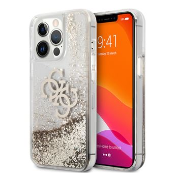 Guess GUHCP13LLG4GGO Coque pour iPhone 13 Pro / 13 6,1' 4G Big Liquid Glitter Doré - 1
