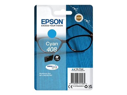 Epson 408 - 14.7 ml - hoge capaciteit - cyaan - origineel - blister - inktcartridge - voor WorkForce Pro WF-C4810DTWF