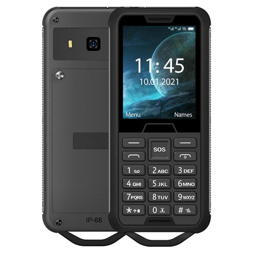 Téléphone Incassable Dual SIM 2.4 pouces Résistant IP68 Bluetooth Noir +SD 16Go - YONIS